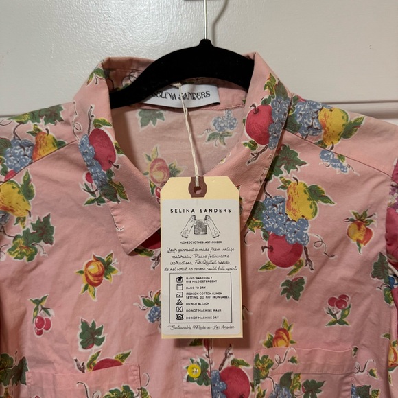 Selina Sanders Blouse Upcycle Vintage Material Rare NWT $227 - Picture 4 of 10